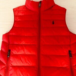 Ralph Lauren Polo Boys Red Puffer Vest, Size 7